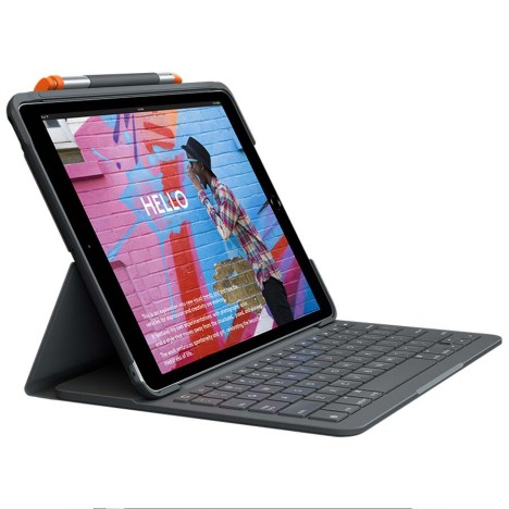 Logitech Slim Folio voor iPad (7th Gen) - QWERTY Mobile device keyboard - Grafiet