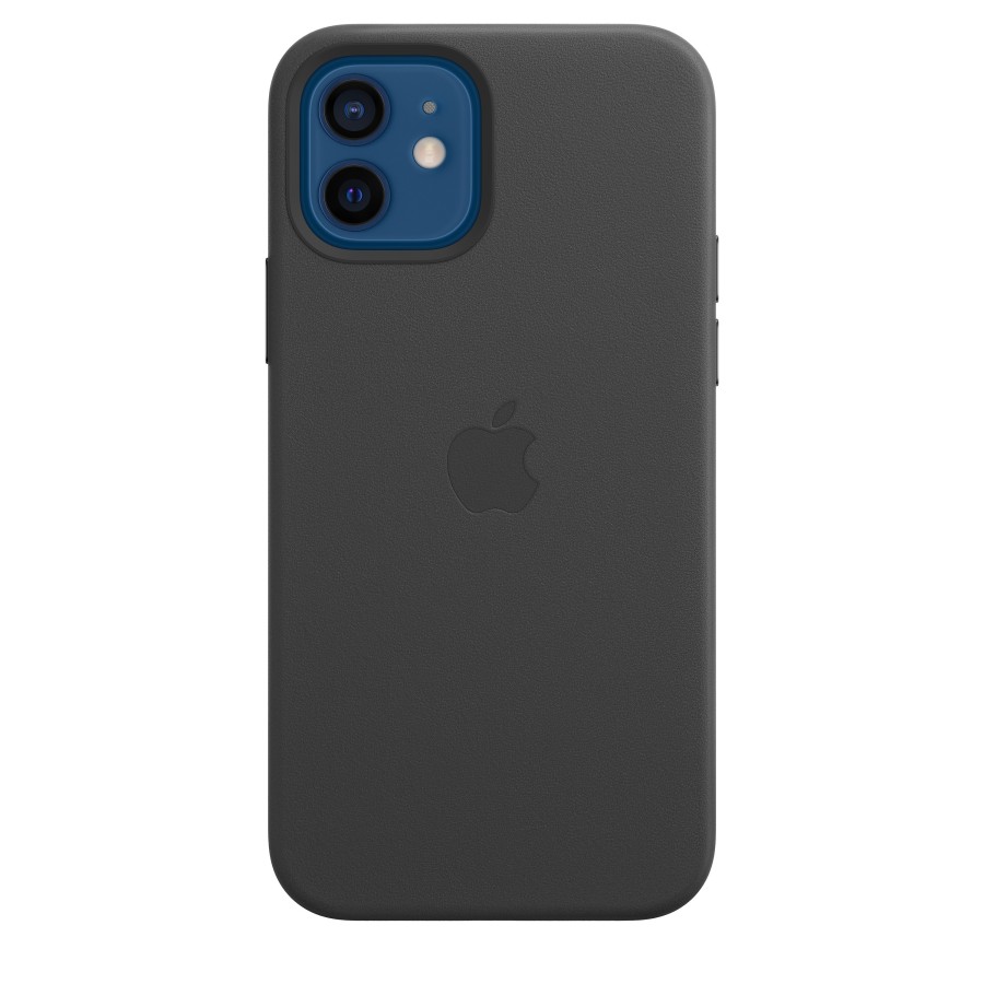 Mysterie Behoefte aan Ongepast Leren hoesje met MagSafe voor iPhone 12 | 12 Pro - Zwart