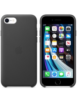 iPhone SE Lederen Case - Zwart